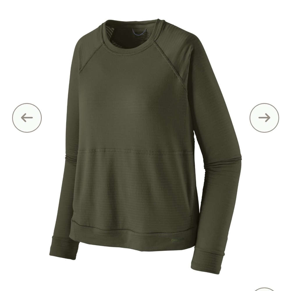 Patagonia capilene thermal crewneck in olive green